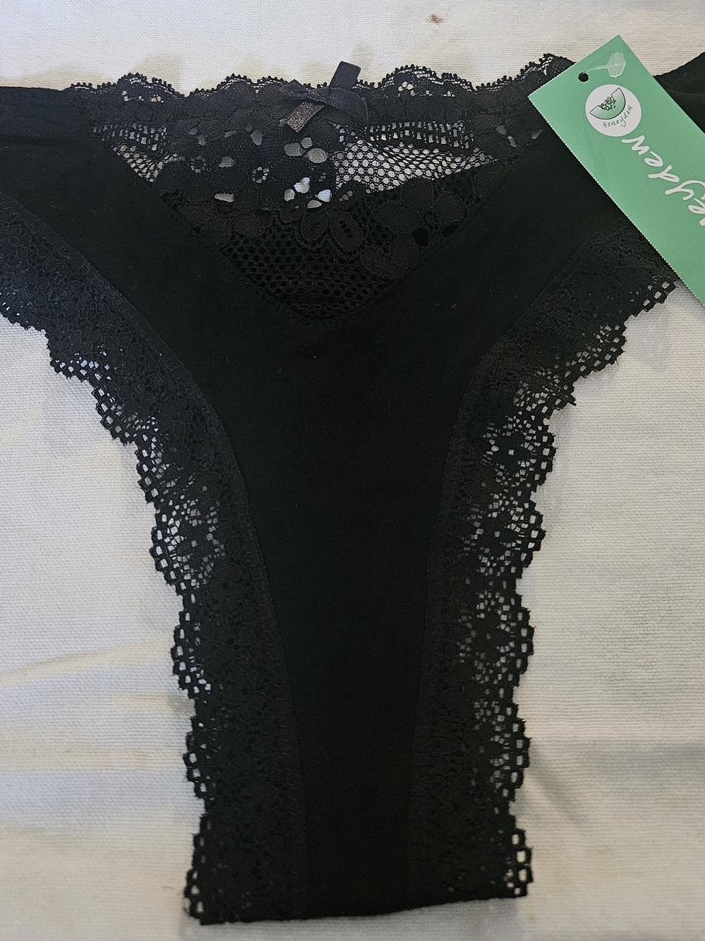Honeydew Intimates Black Lace Thong - Picture 2 of 8